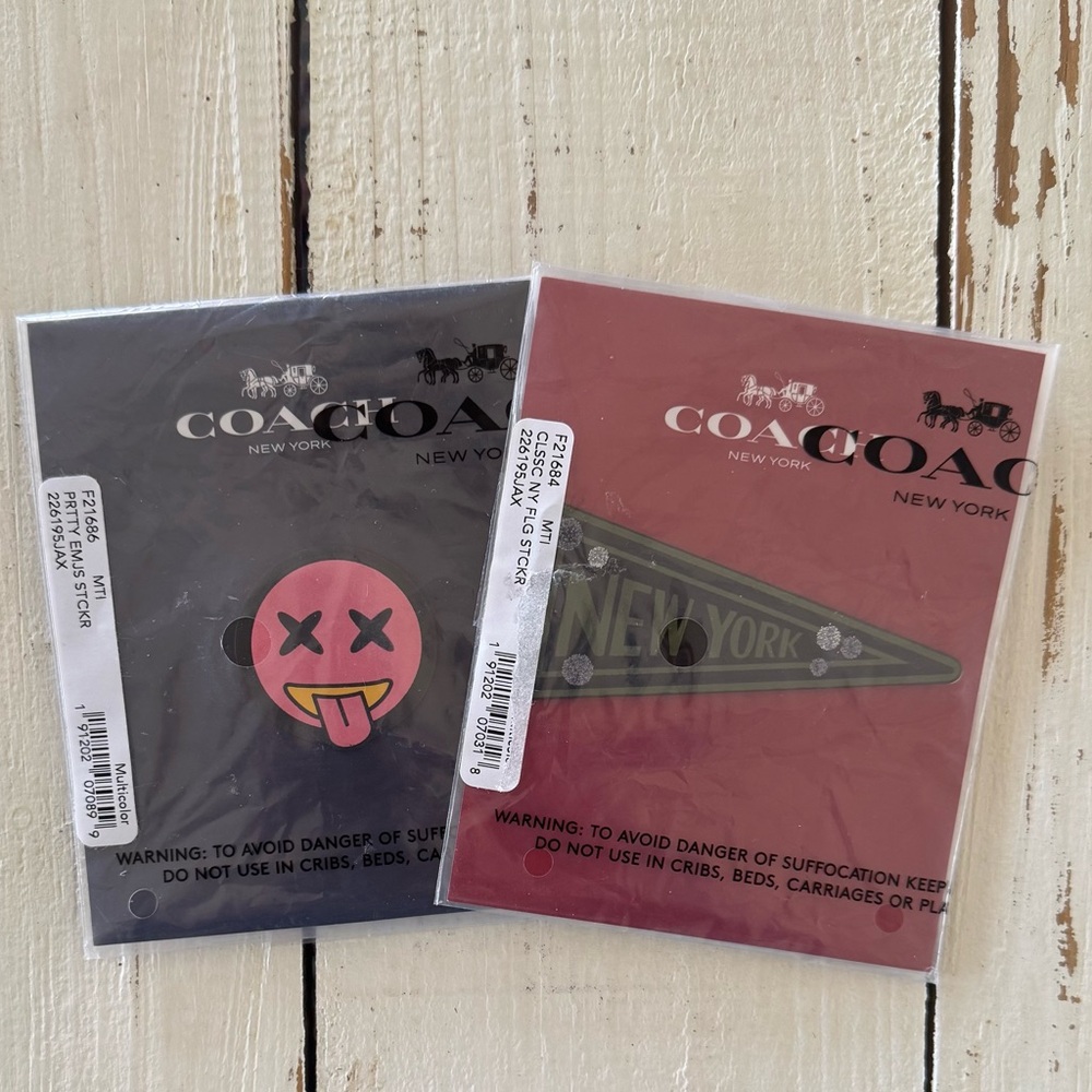 COACH Leather Stickers set of 2